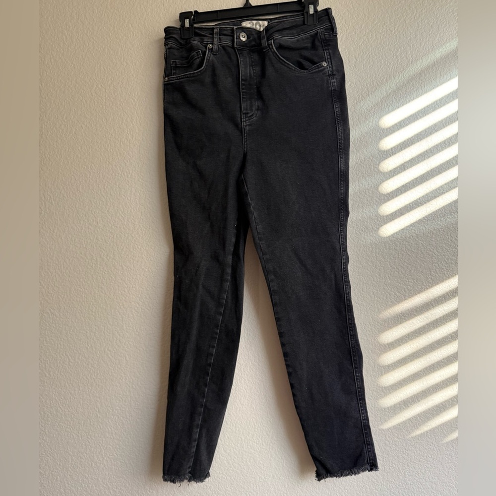Free People Black Straight Leg Jeans